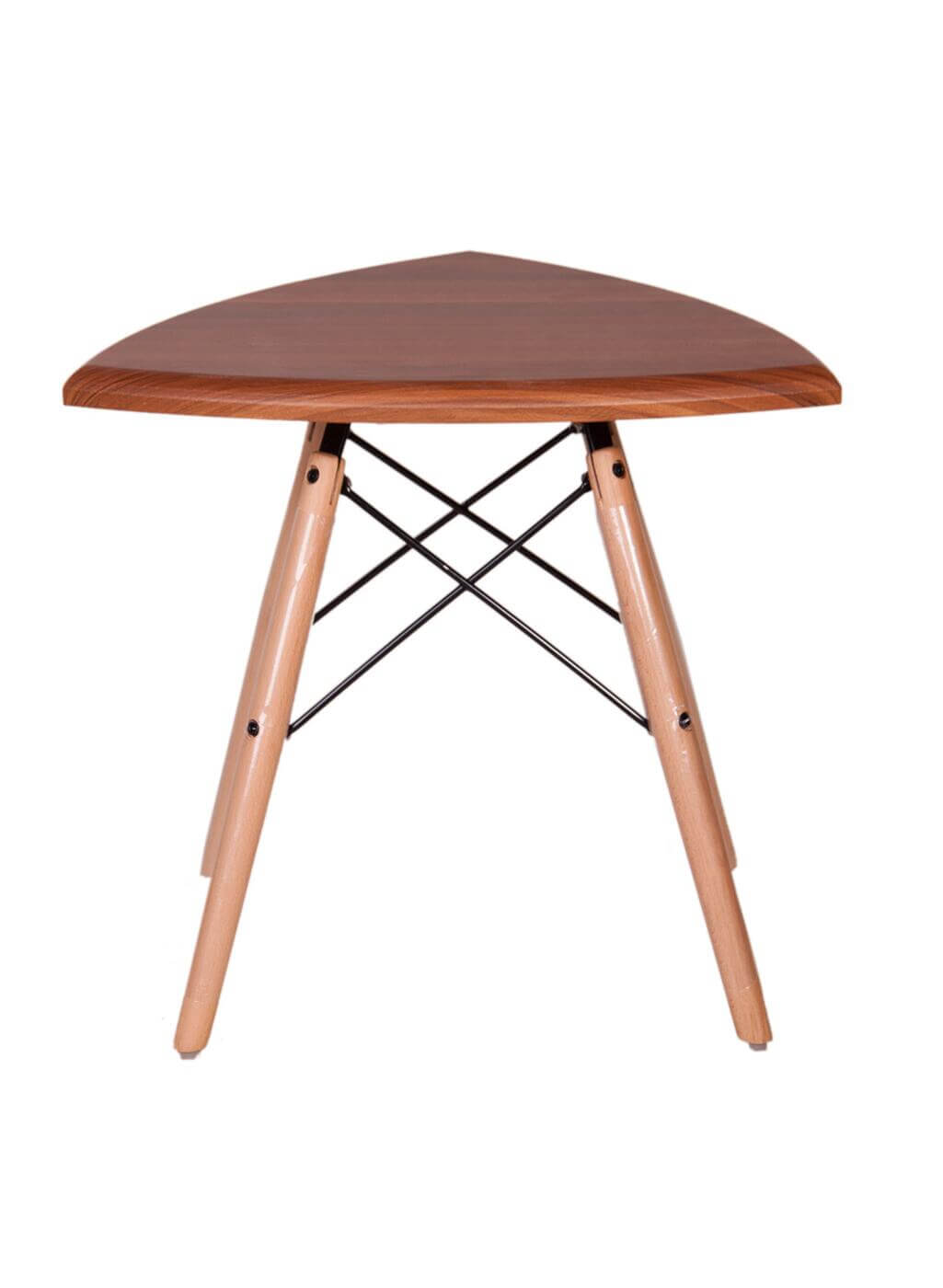 میز عسلی مثلث با پایه ایفلی چوبی