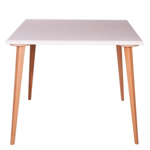 میز ناهارخوری چهارگوش پایه چوبی مدل TC3-90